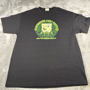 Nickelodeon SpongeBob Square Pants Men's T-shirt Size Large Lucky Pants Irish